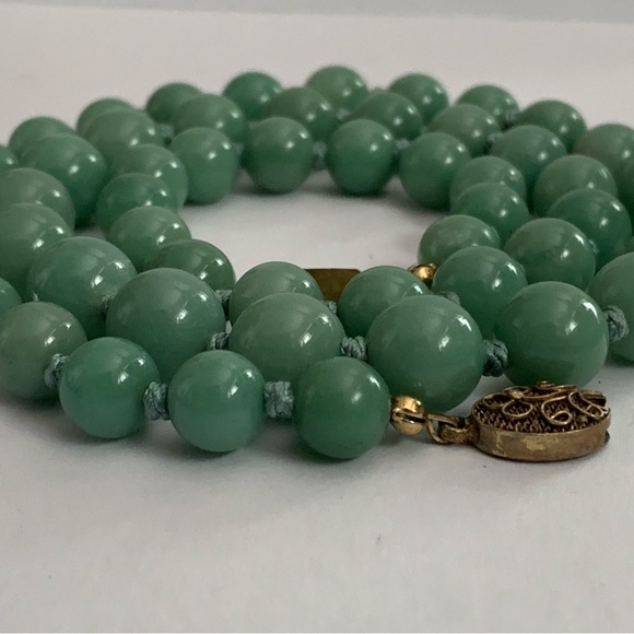 New vintage jade polished pearls beads necklace - Picture 6 of 12
